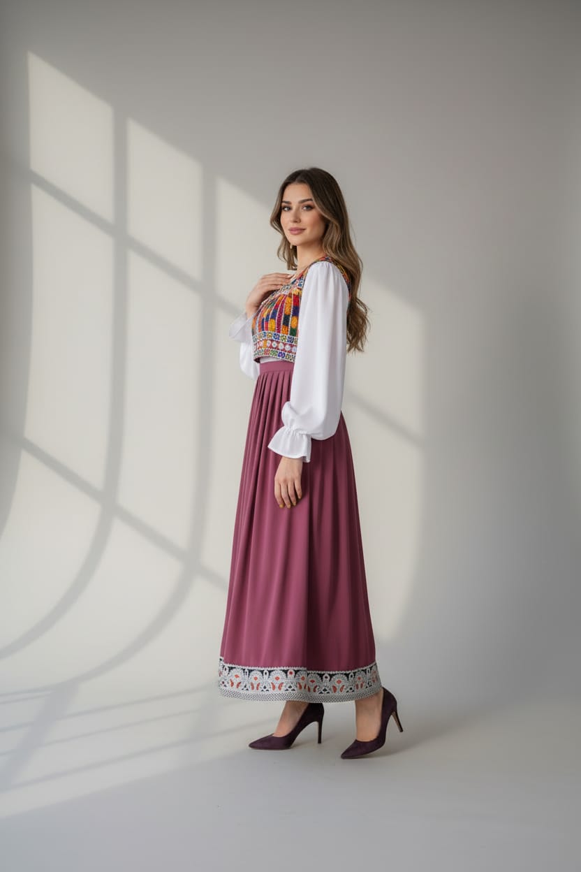 Handmade Afghan Embroidered Dress – Colorful Traditional Design 4