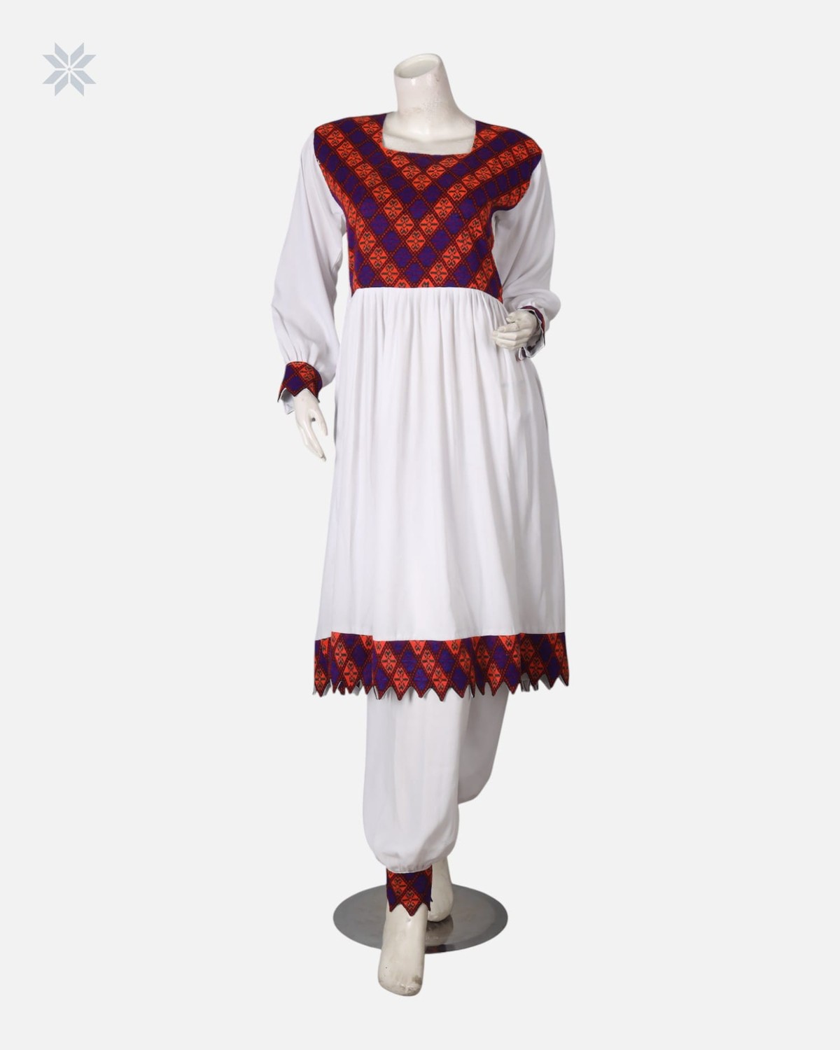 Handmade Afghan Khandari Embroidered Dress 1