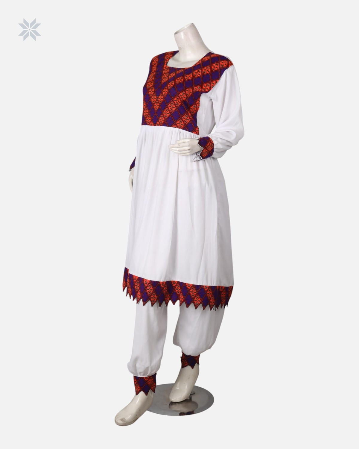 Handmade Afghan Khandari Embroidered Dress 3
