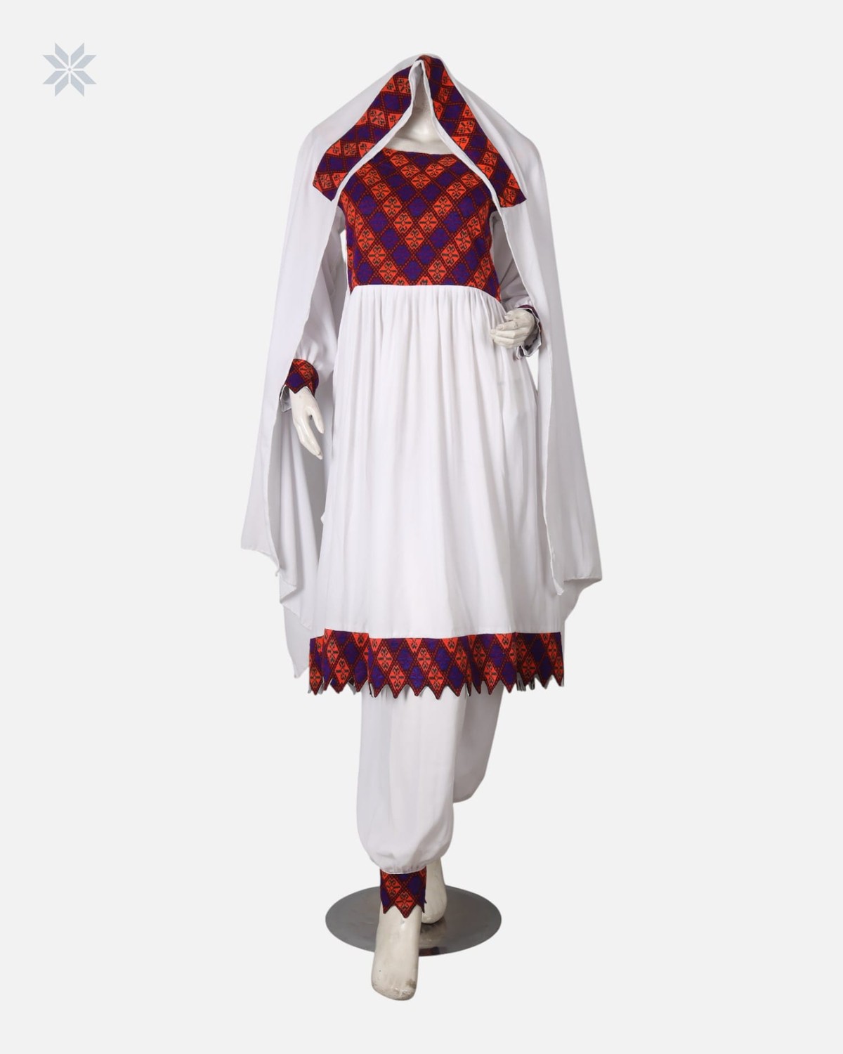 Handmade Afghan Khandari Embroidered Dress 6