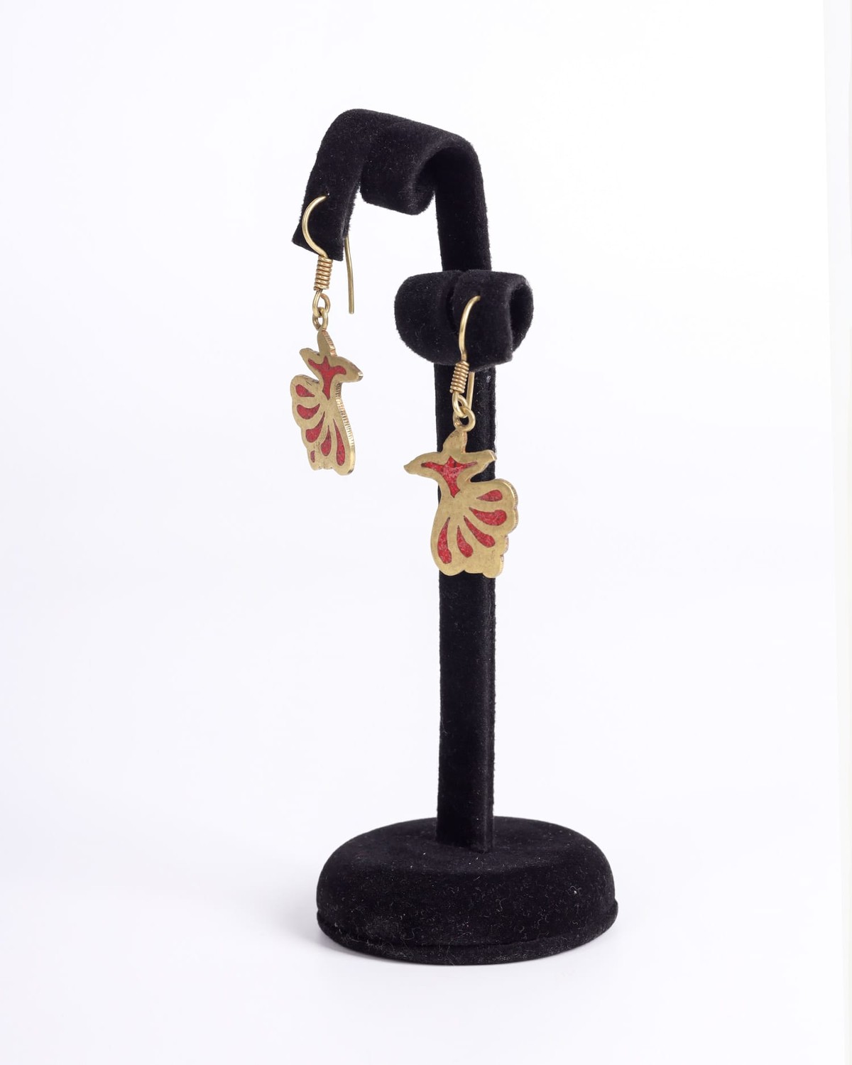 Stone Earrings in Brass 1