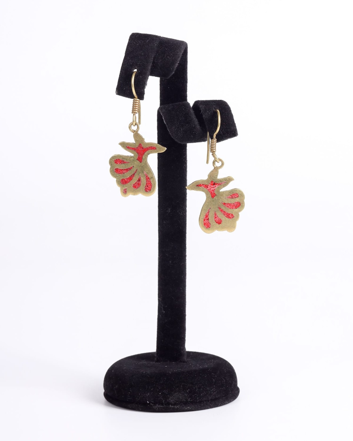 Stone Earrings in Brass 2