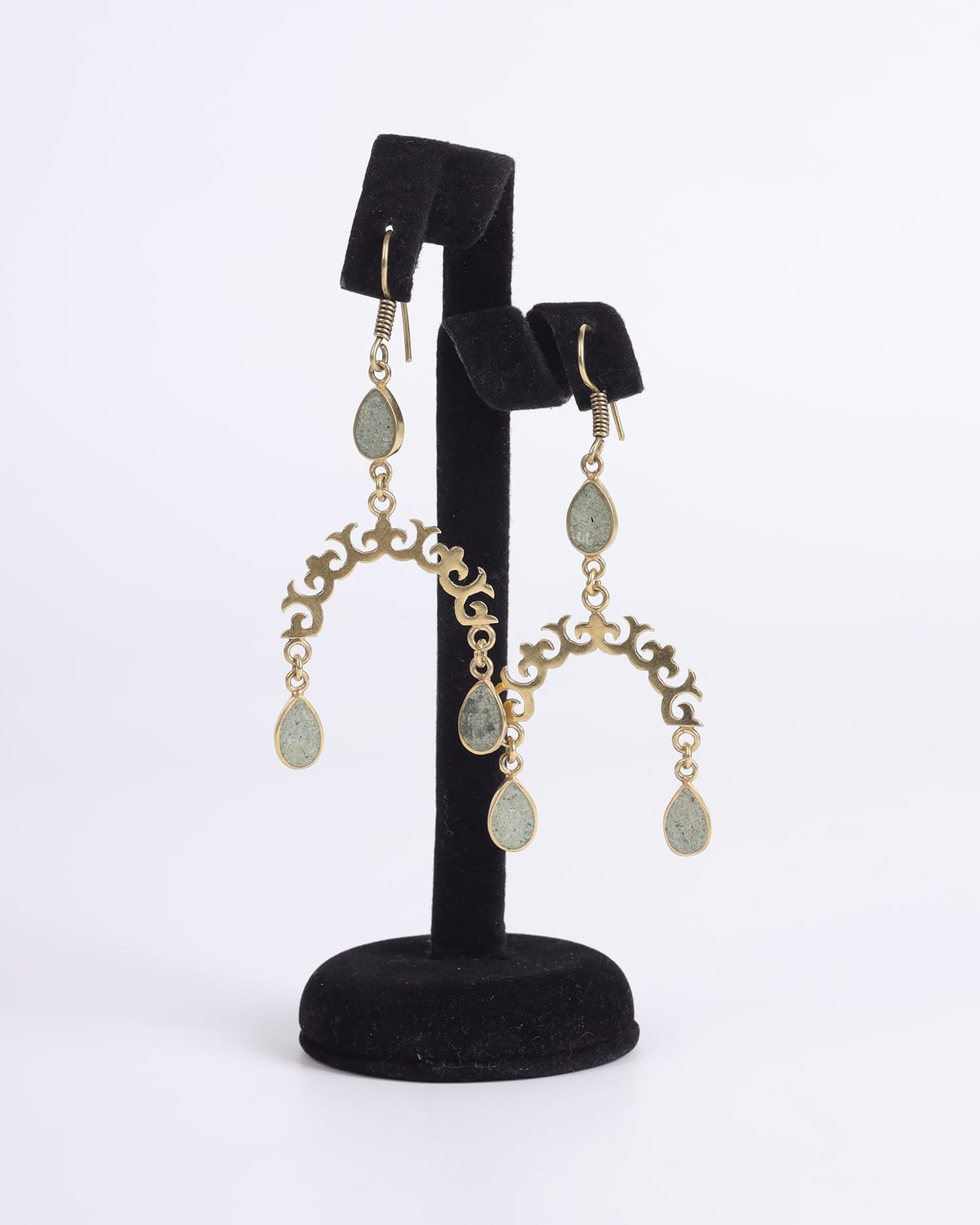 Turquoise Earrings | Unique Handmade Brass Setting, 2