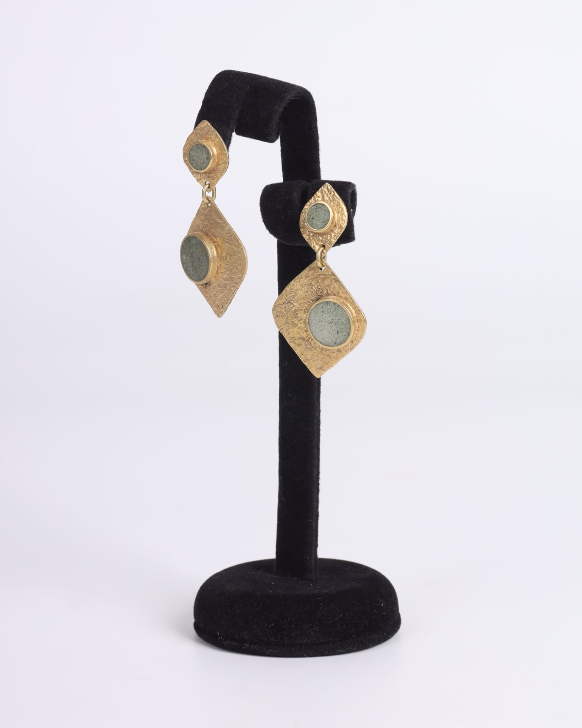 Earrings Bamyan Turquoise | Elegant Gold-Plated Brass, Handmade 3