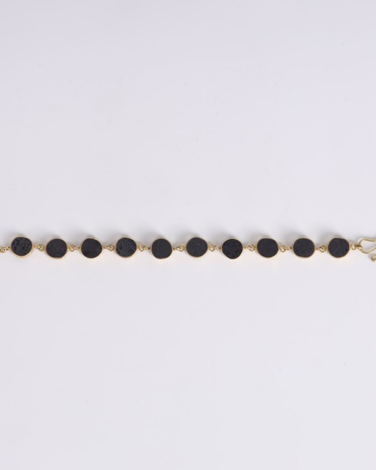 Black Marble Bracelet with Gold Plated Brass 2