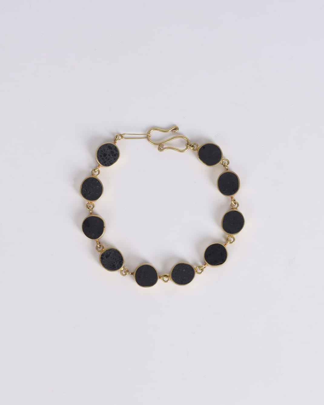 Black Marble Bracelet with Gold Plated Brass 3