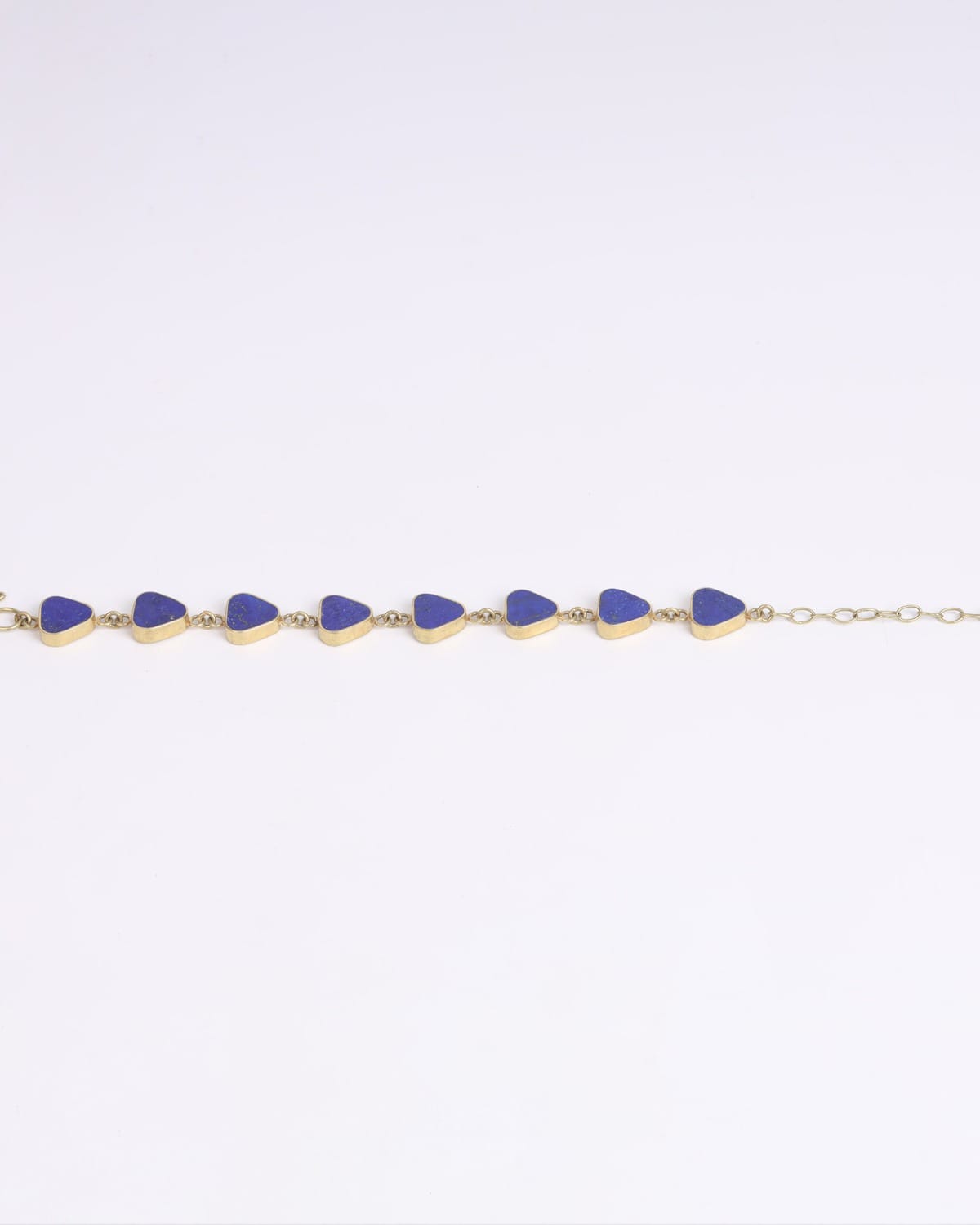 Bracelet Afghan Lapis Lazuli– Unique Gold Plated Brass Triangle Design 1