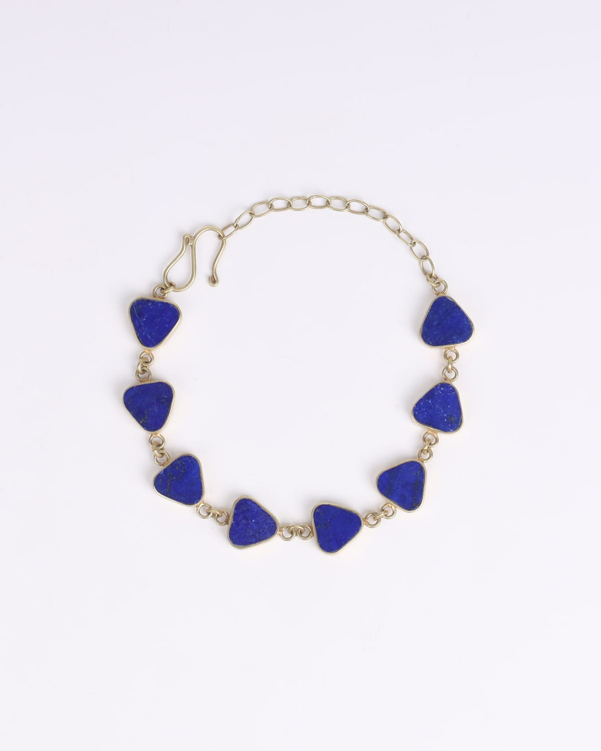 Bracelet Afghan Lapis Lazuli– Unique Gold Plated Brass Triangle Design 4