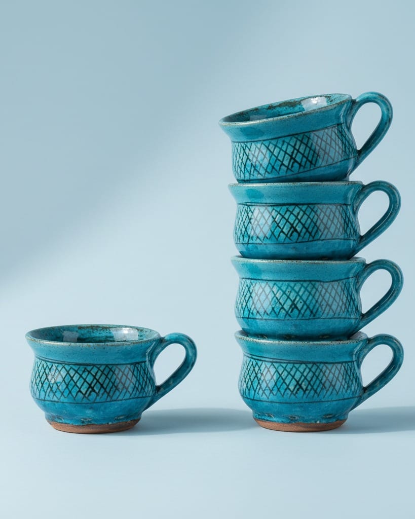 Hand-Painted Coffee set of 4 Mug 5