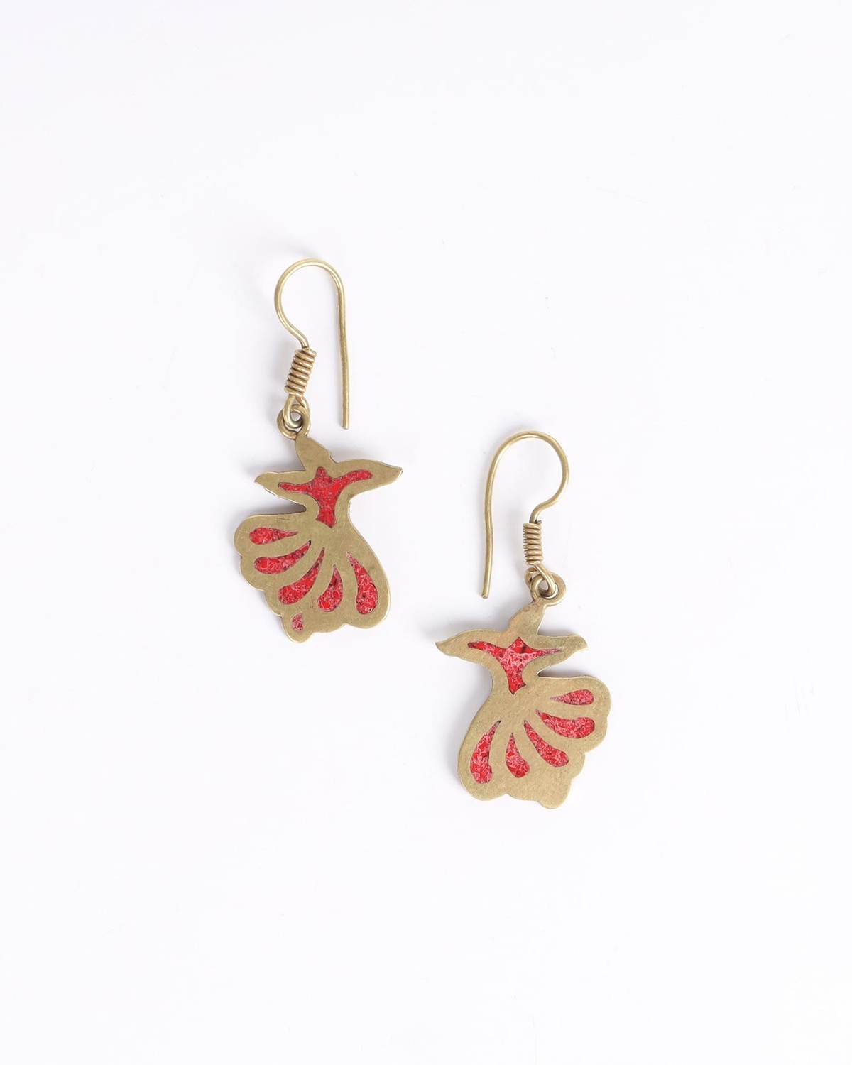 Stone Earrings in Brass 3