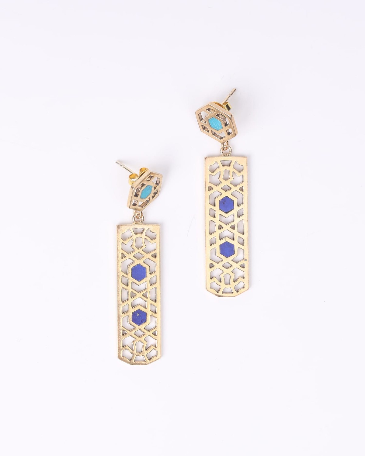 Earrings Lapis & Turquoise Drop 3