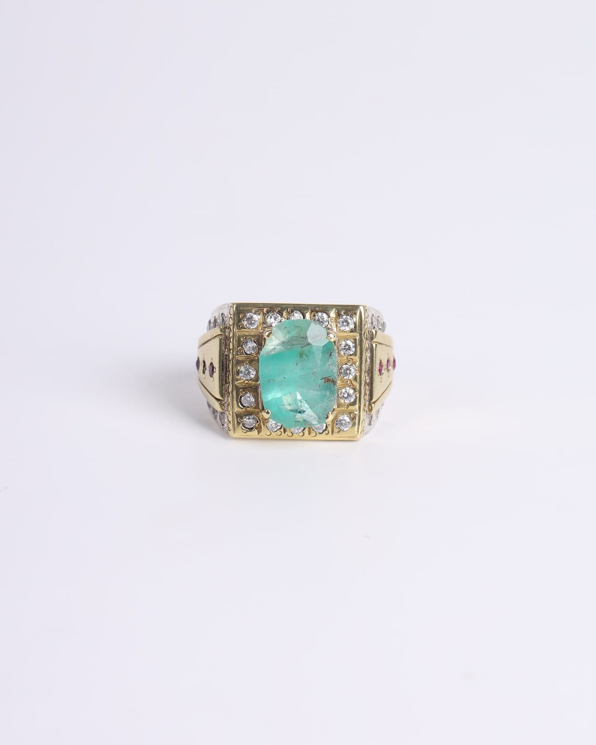 Full Stone Ring with Nuristan Emerald – 925 Sterling Silver 6
