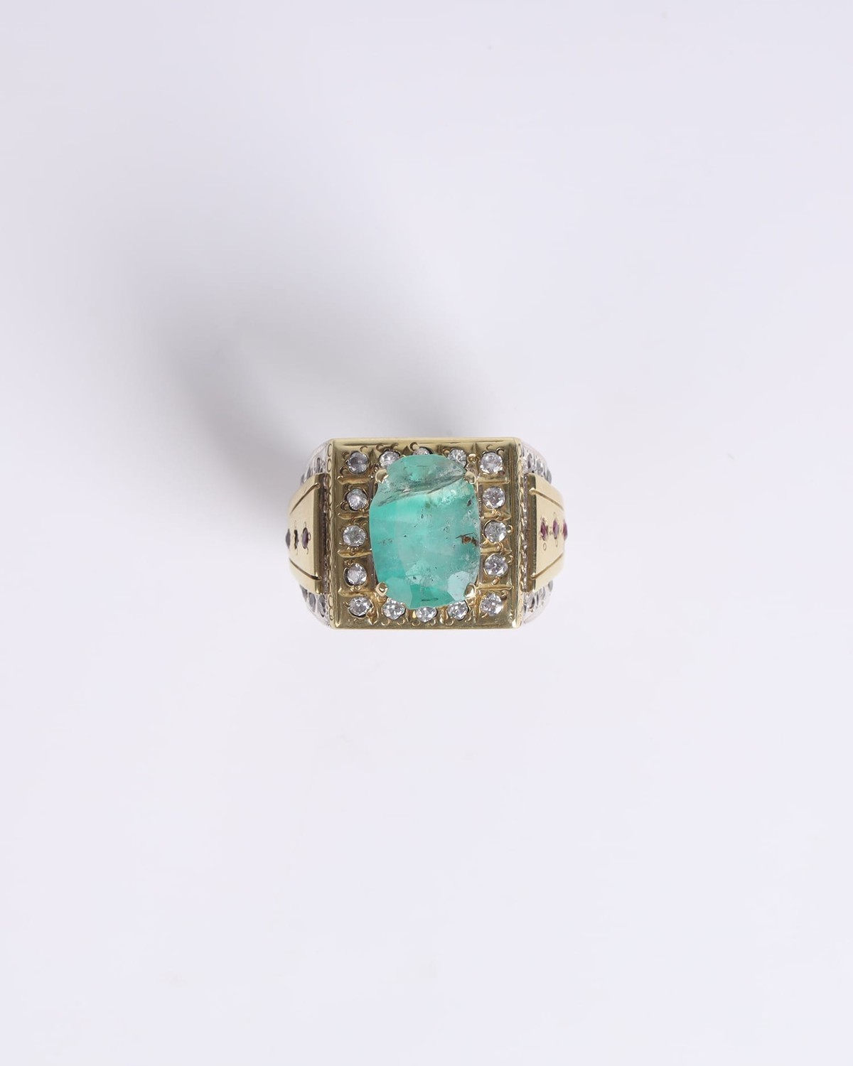 Full Stone Ring with Nuristan Emerald – 925 Sterling Silver 4