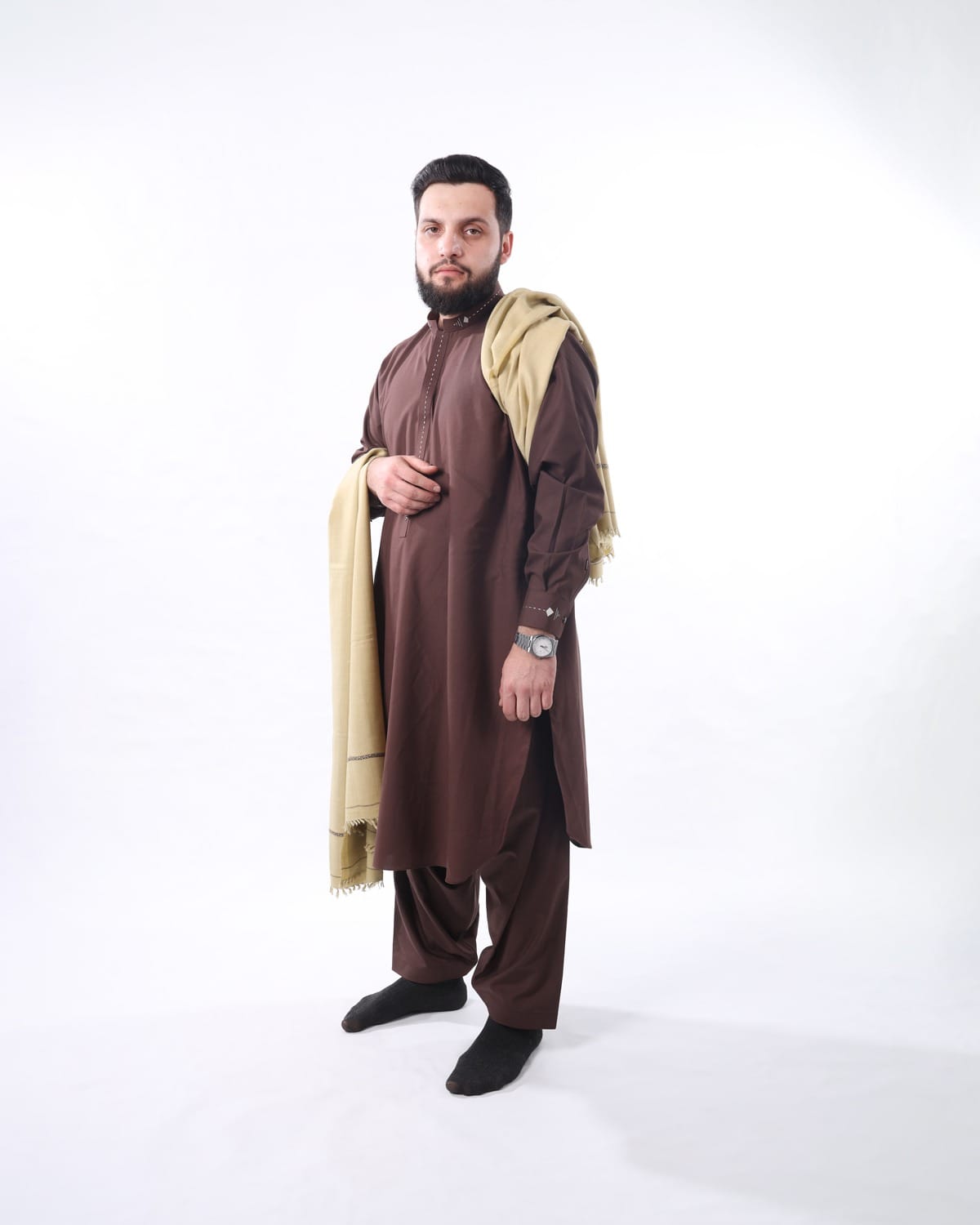 Men’s Afghan Yakhun Hindi & Patu – Traditional Handcrafted Attire for Eid, Weddings, and Cultural Events | Aseel 1