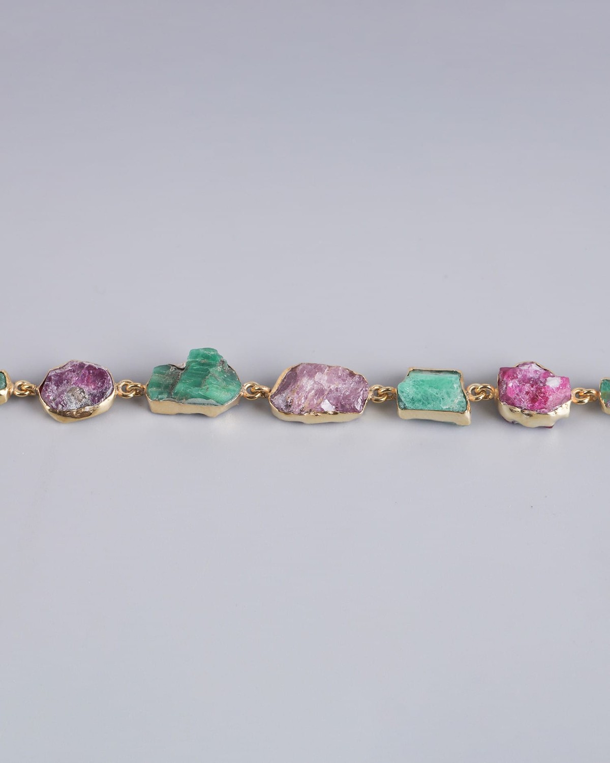 Raw Ruby & Panjshir Emerald Bracelet 2