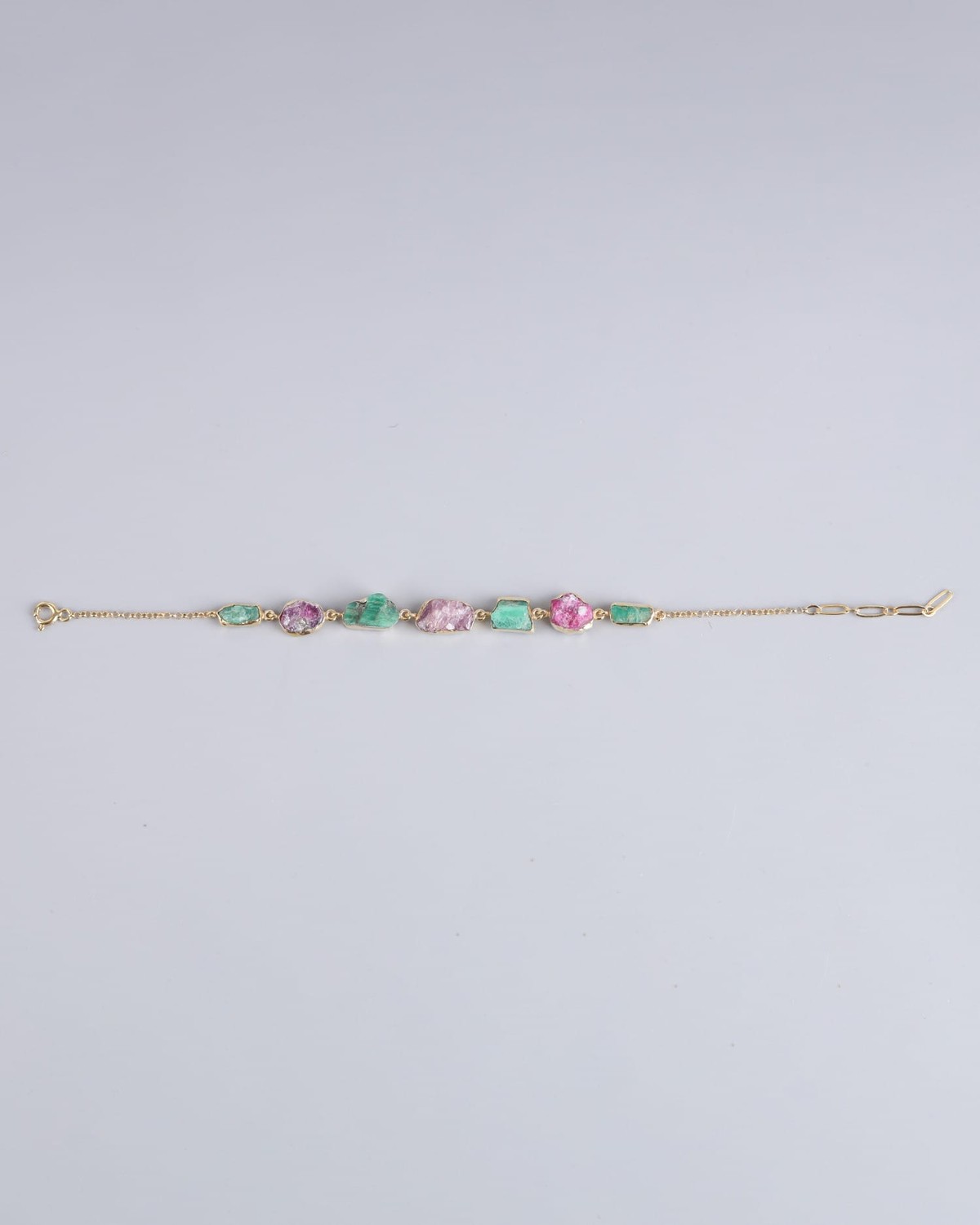 Raw Ruby & Panjshir Emerald Bracelet 5