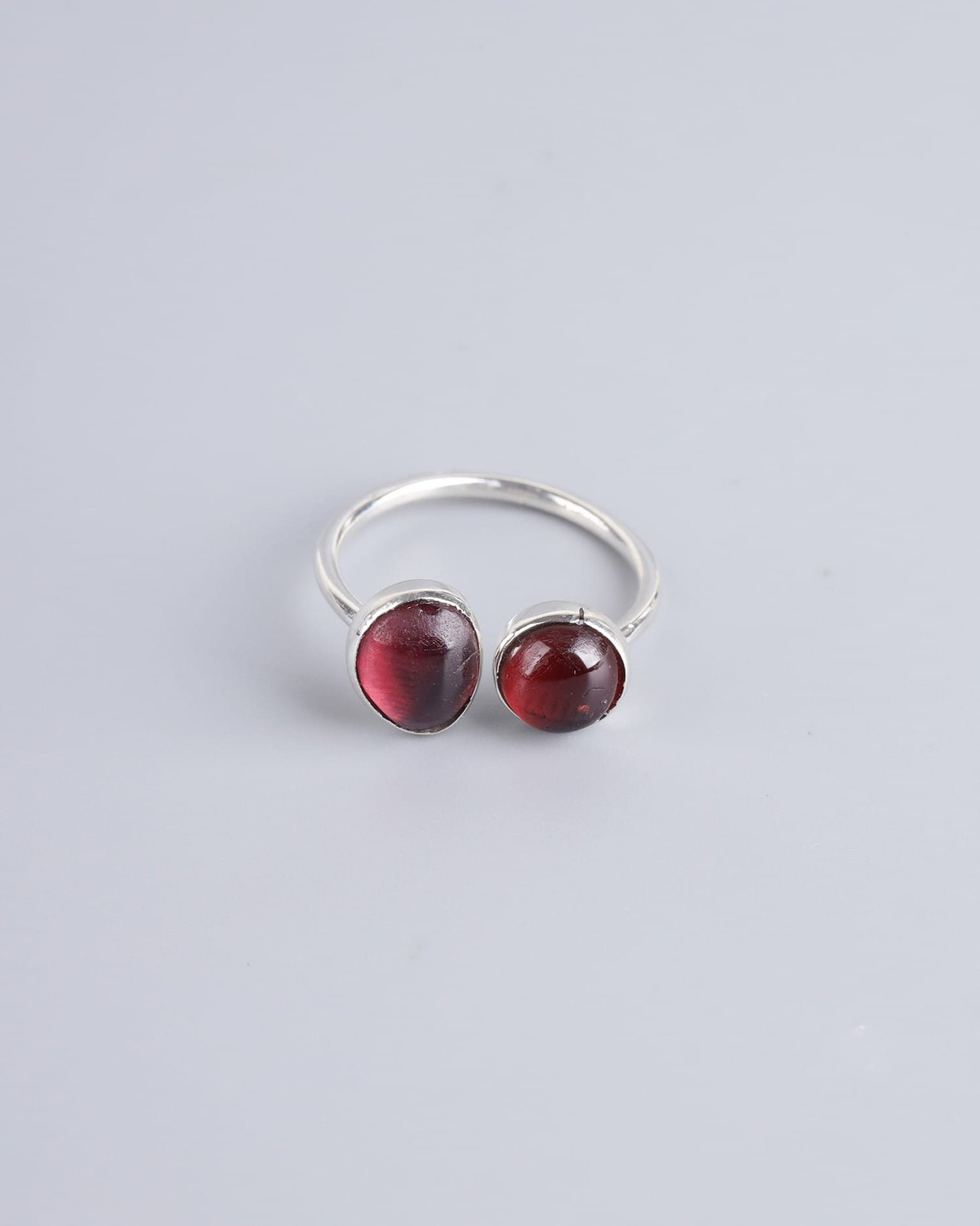 Fire Garnet Silver Ring 5
