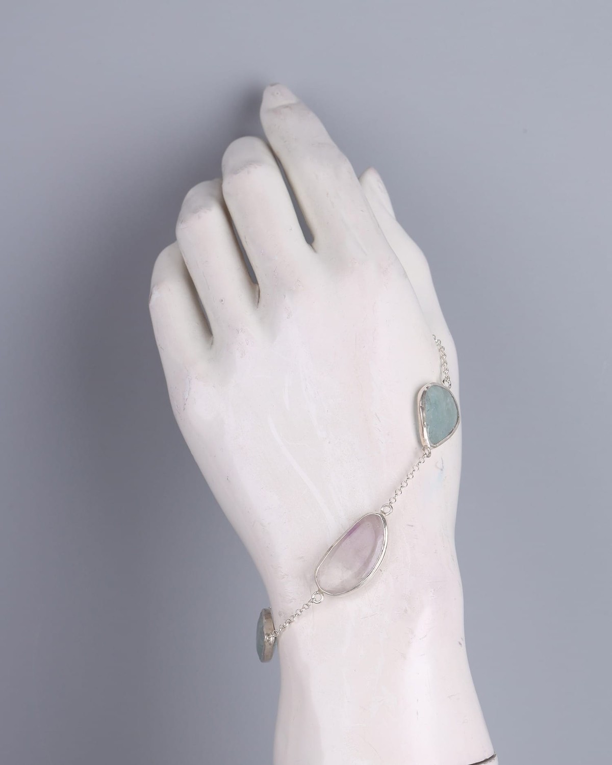 Amethyst & Aquamarine Silver Bracelet 3