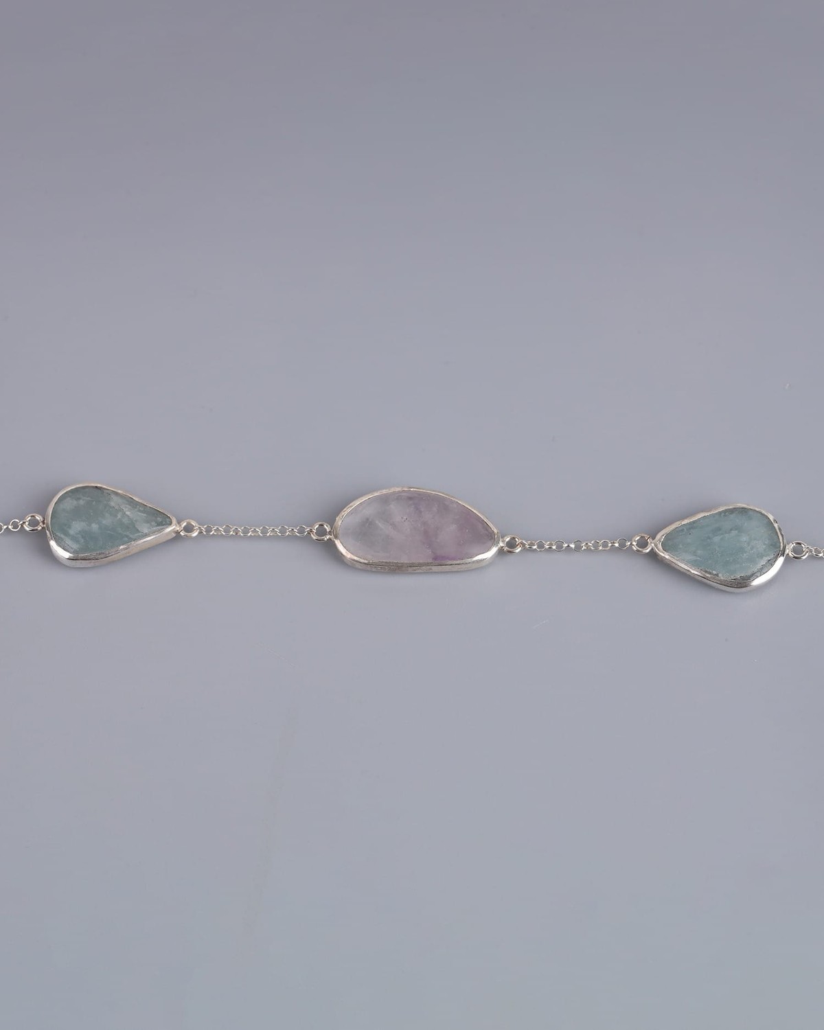 Amethyst & Aquamarine Silver Bracelet 1
