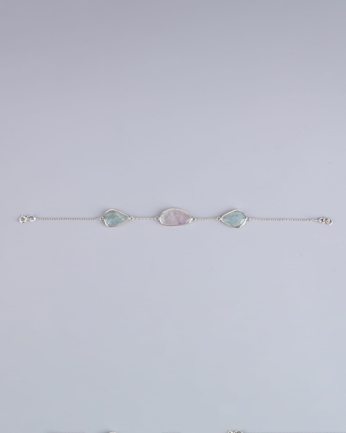 Amethyst & Aquamarine Silver Bracelet 2