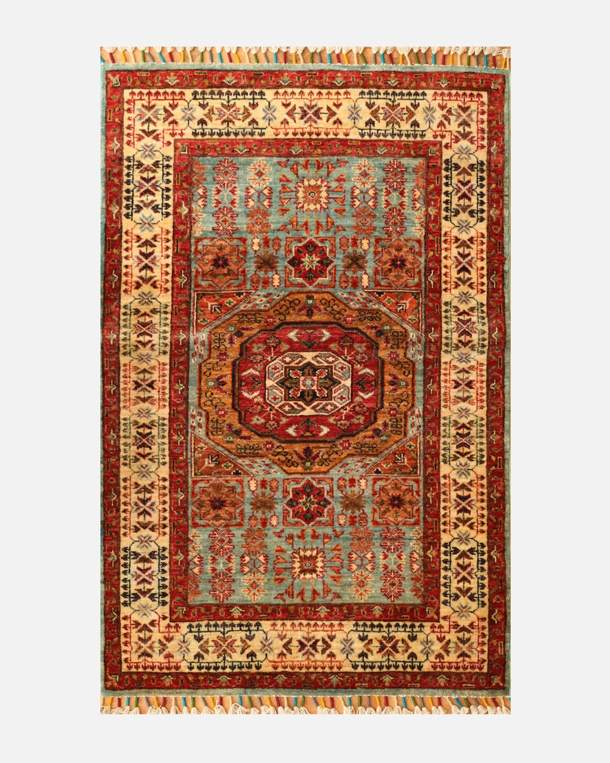 Traditional Afghan Mamlok Rug 1x2 - Hand Knotted Wool & Cotton Area Rug- Unique Afghan Carpet 3