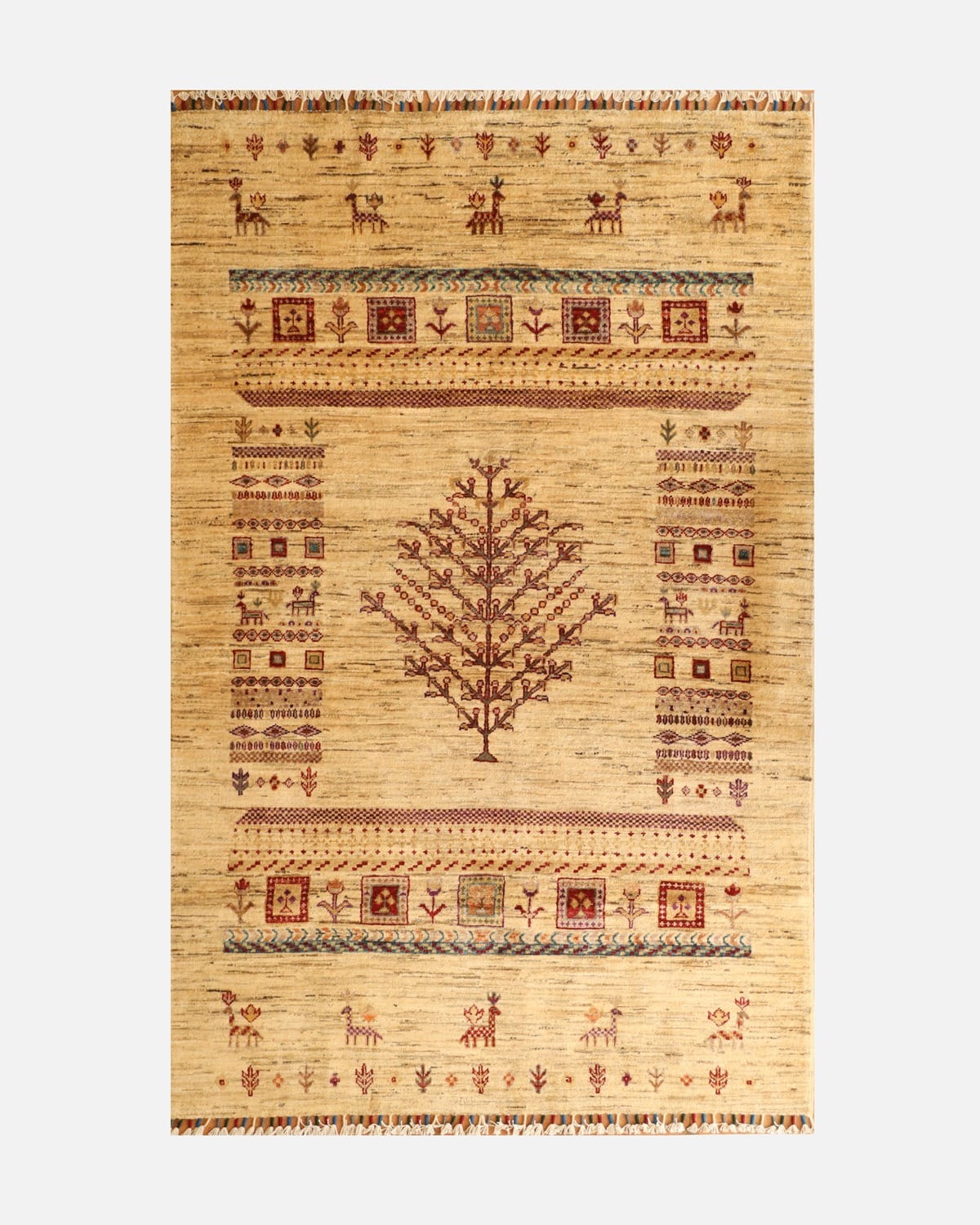 Afghan Tree Rug - Hand-Knotted Wool Rug 4