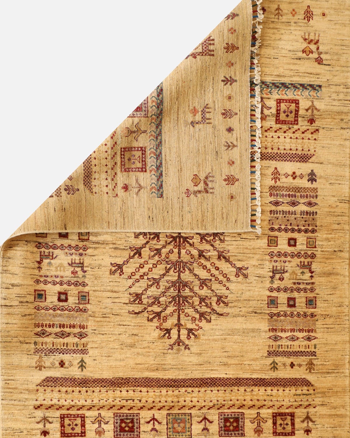 Afghan Tree Rug - Hand-Knotted Wool Rug 1