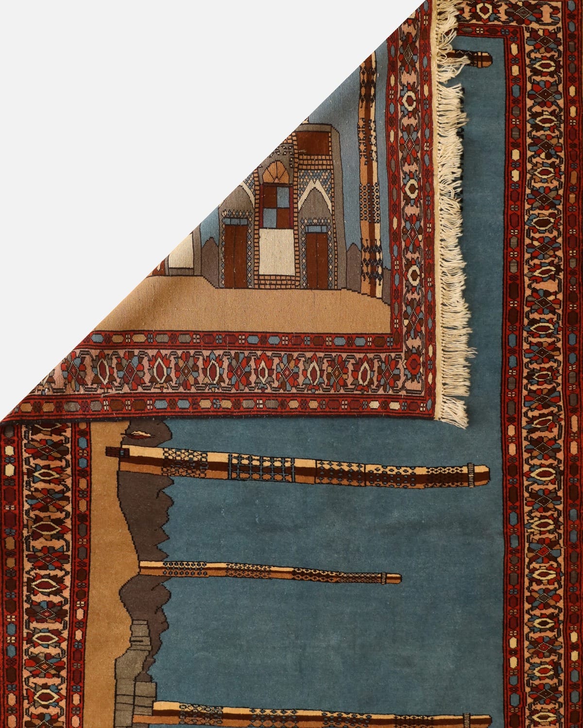 Herat Historical Artwork Rug Hand Knotted Wool, Afghan Cultural Heritage Rug, 50x50 Inches 4