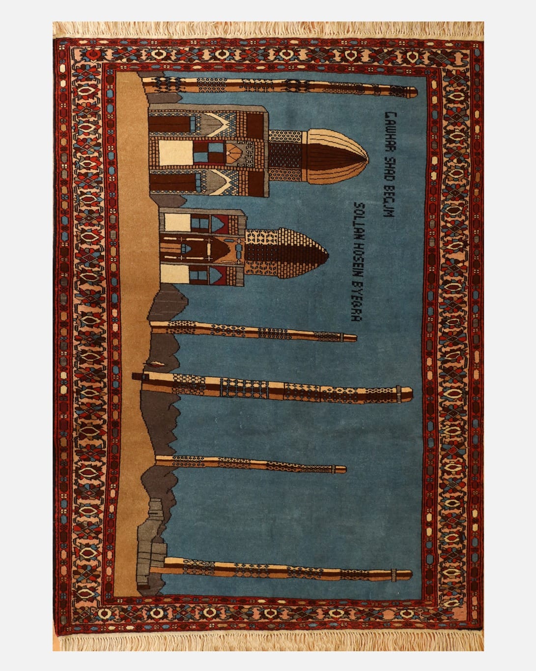 Herat Historical Artwork Rug Hand Knotted Wool, Afghan Cultural Heritage Rug, 50x50 Inches 2