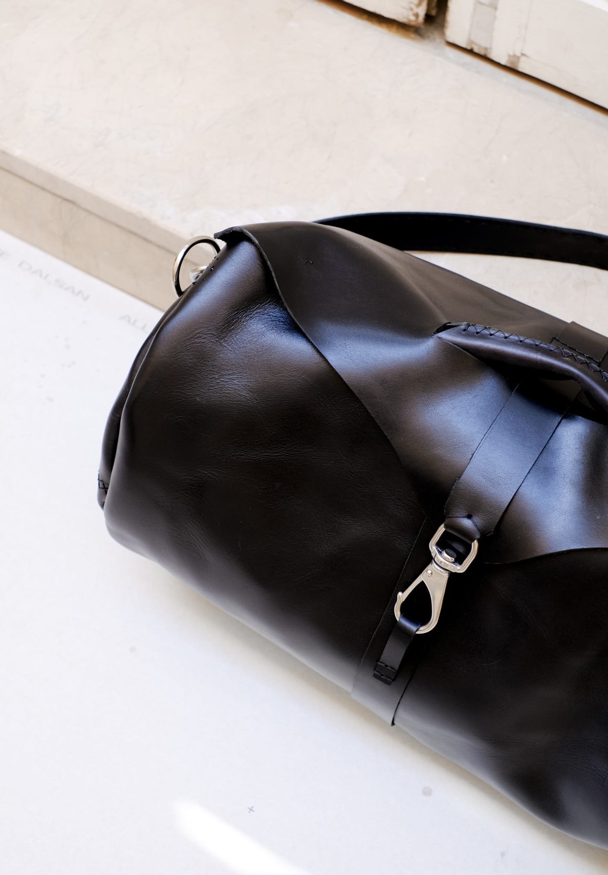 Black Pure Leather Travel Duffle Bag, Gym Handmade Suitcase 3