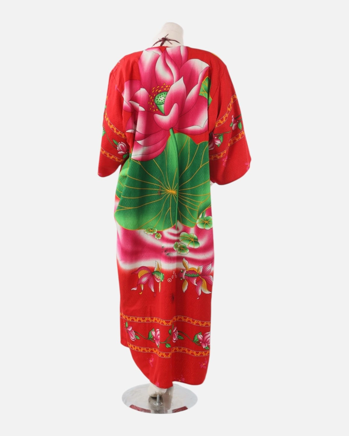 Red Tajik Floral Chapan Robe – Traditional Central Asian Silk Kimono Coat, Cultural Festival Jacket for Women 2