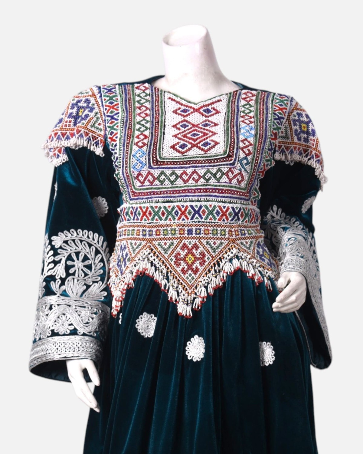 Charmadozi Velvet Dress – Hand-Embroidered Velvet Dress with Traditional Afghan Details 2