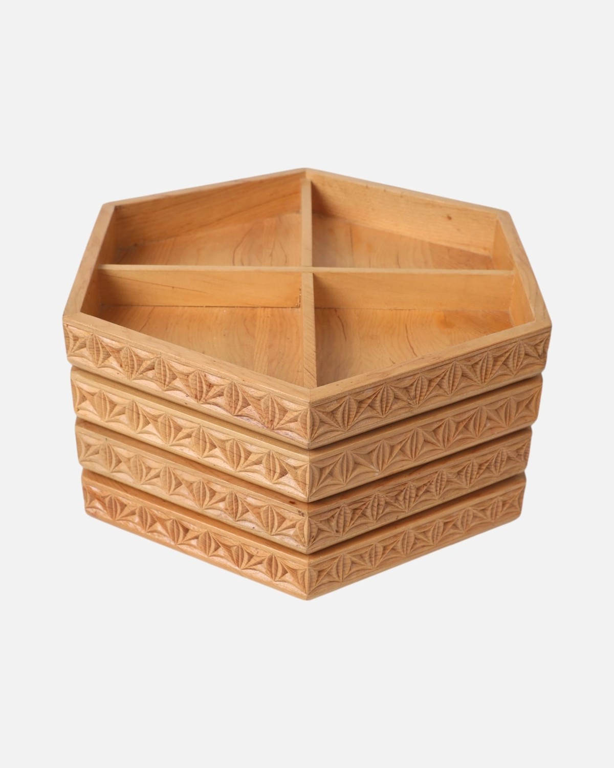 Wooden Dry Fruit Set – Handcrafted Archa Wood 1