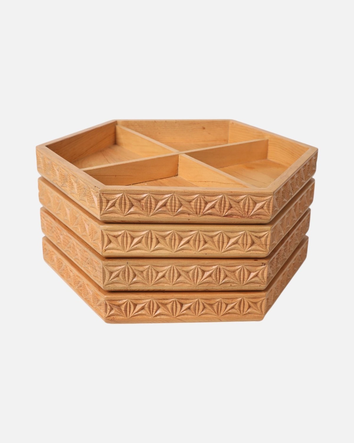 Wooden Dry Fruit Set – Handcrafted Archa Wood 2