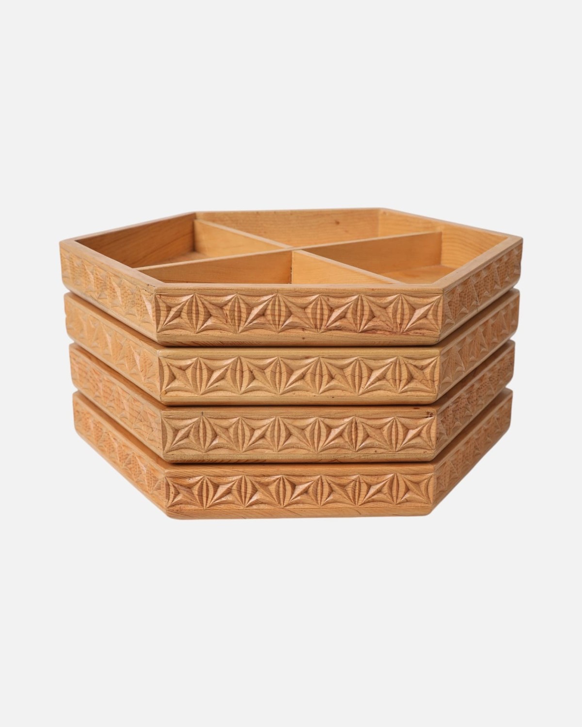 Wooden Dry Fruit Set – Handcrafted Archa Wood 3