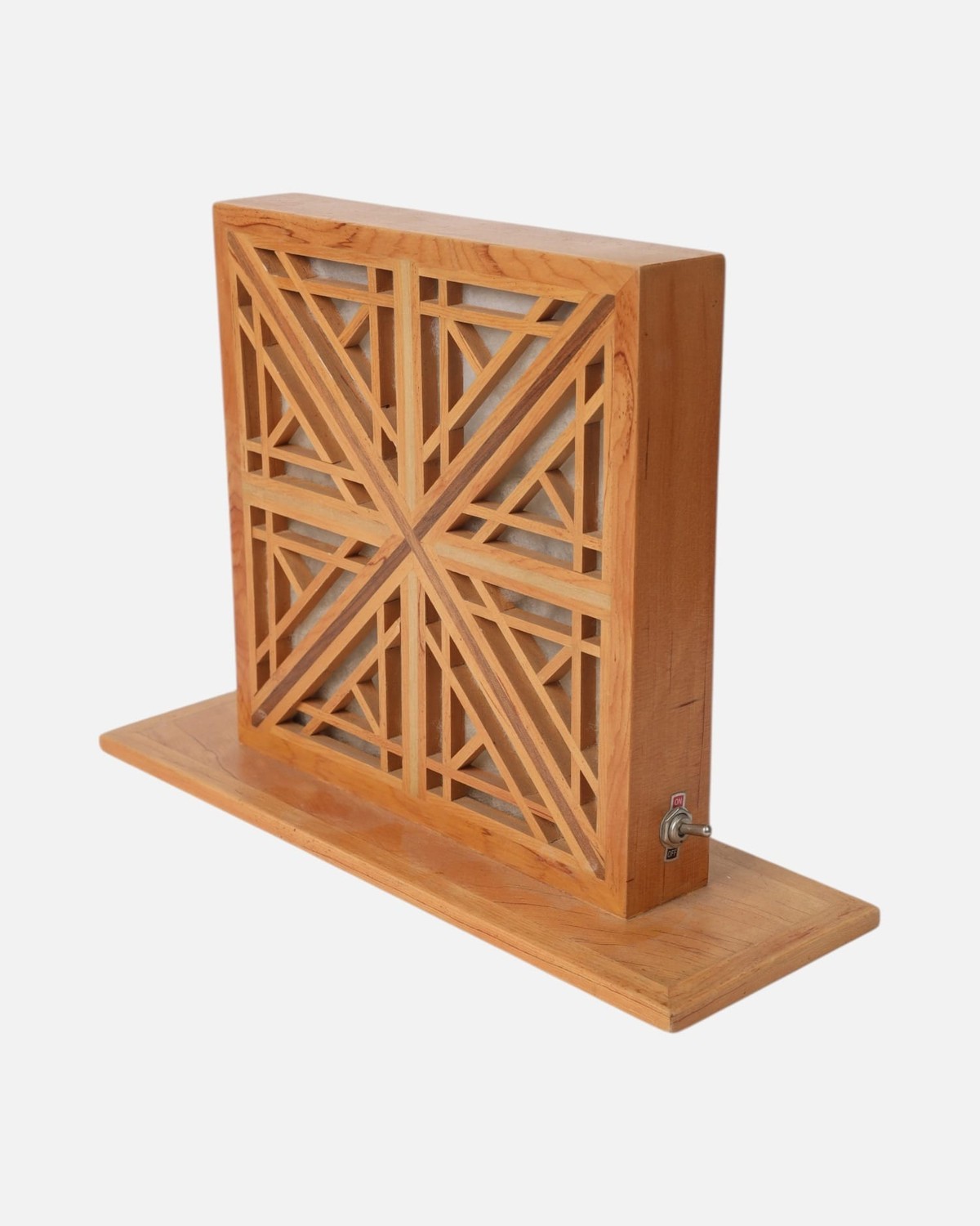 Handcrafted Wooden Lamp – Traditional Afghan Carved Design 4