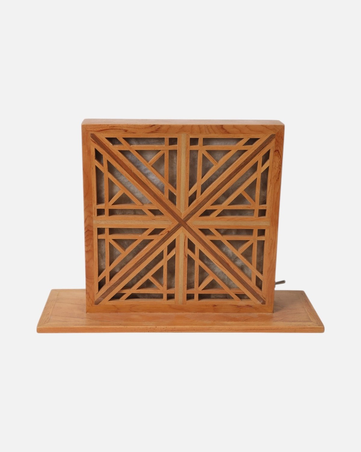 Handcrafted Wooden Lamp – Traditional Afghan Carved Design 3
