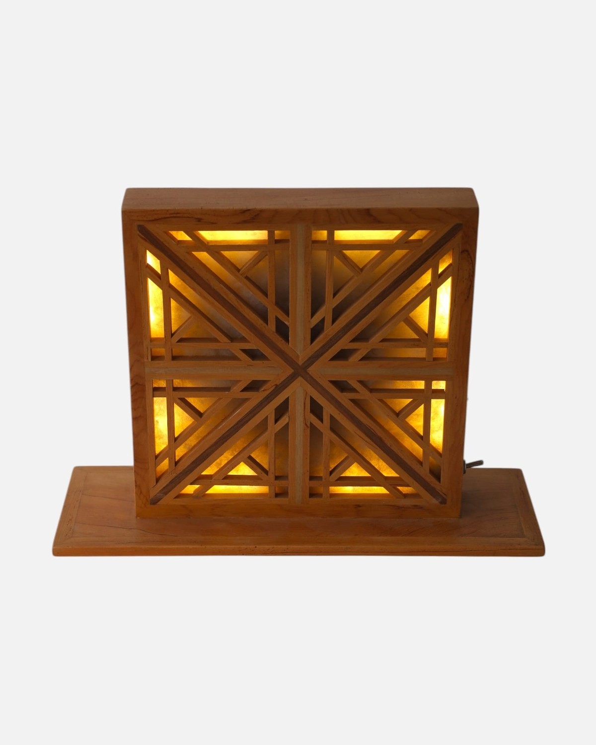 Handcrafted Wooden Lamp – Traditional Afghan Carved Design 2