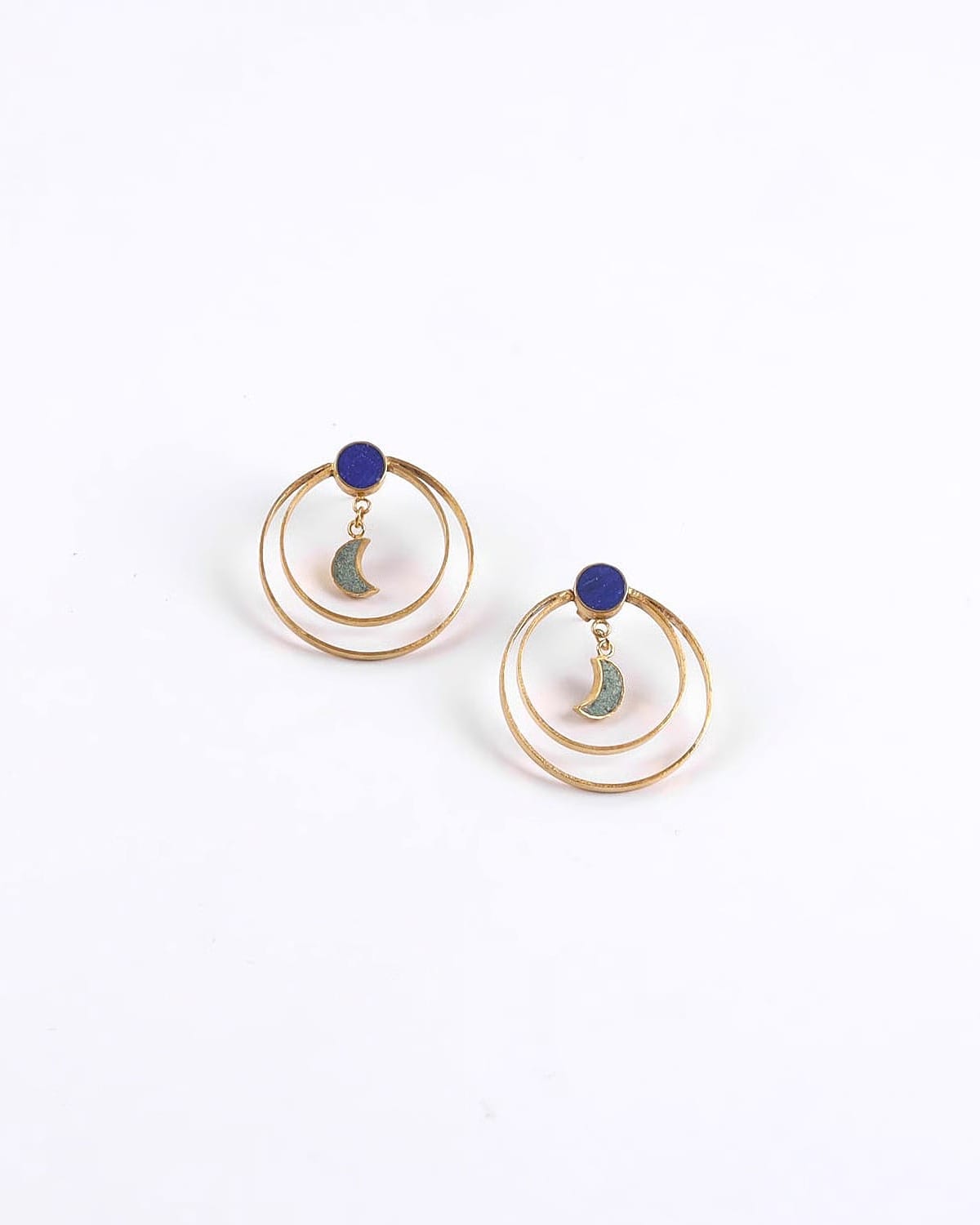 Handmade Turquoise & Lapis Lazuli Hoop Women Earrings 3