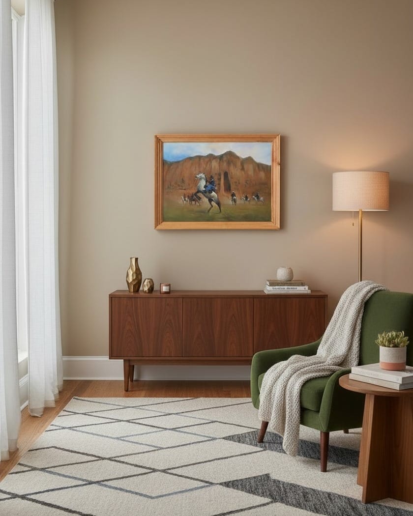 Bamyani Horseback Riding Art Painting 1