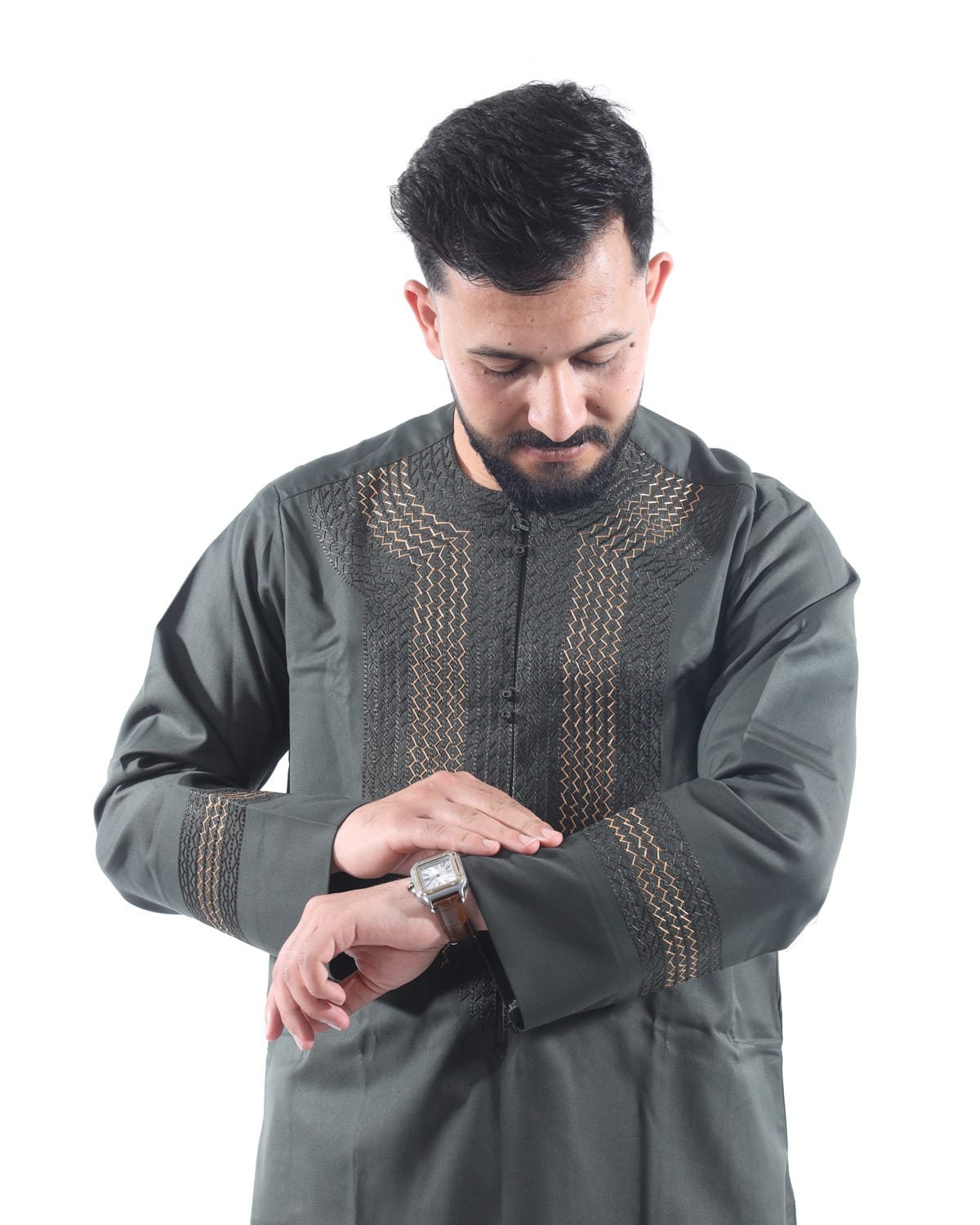 Men’s Arabic Green Outfit Design Perhran Tunban 2