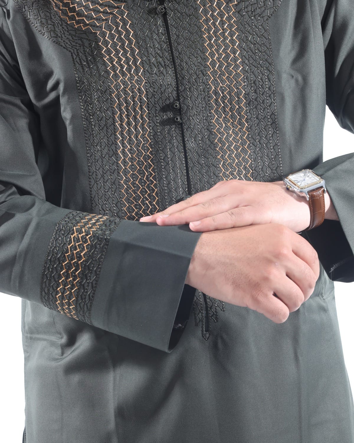 Men’s Arabic Green Outfit Design Perhran Tunban 3