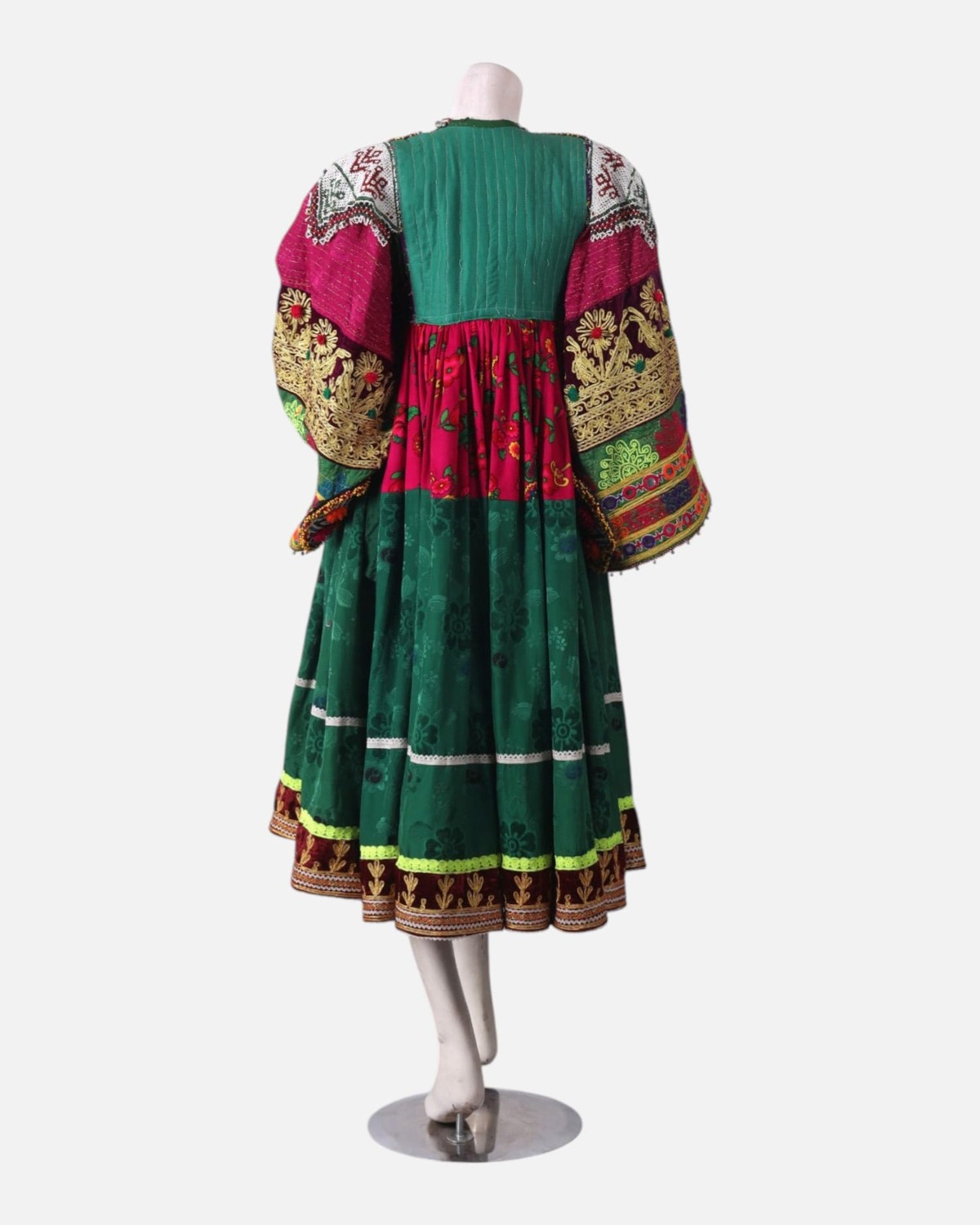 Afghan Gand Dress - Green with Traditional Embroidery 5