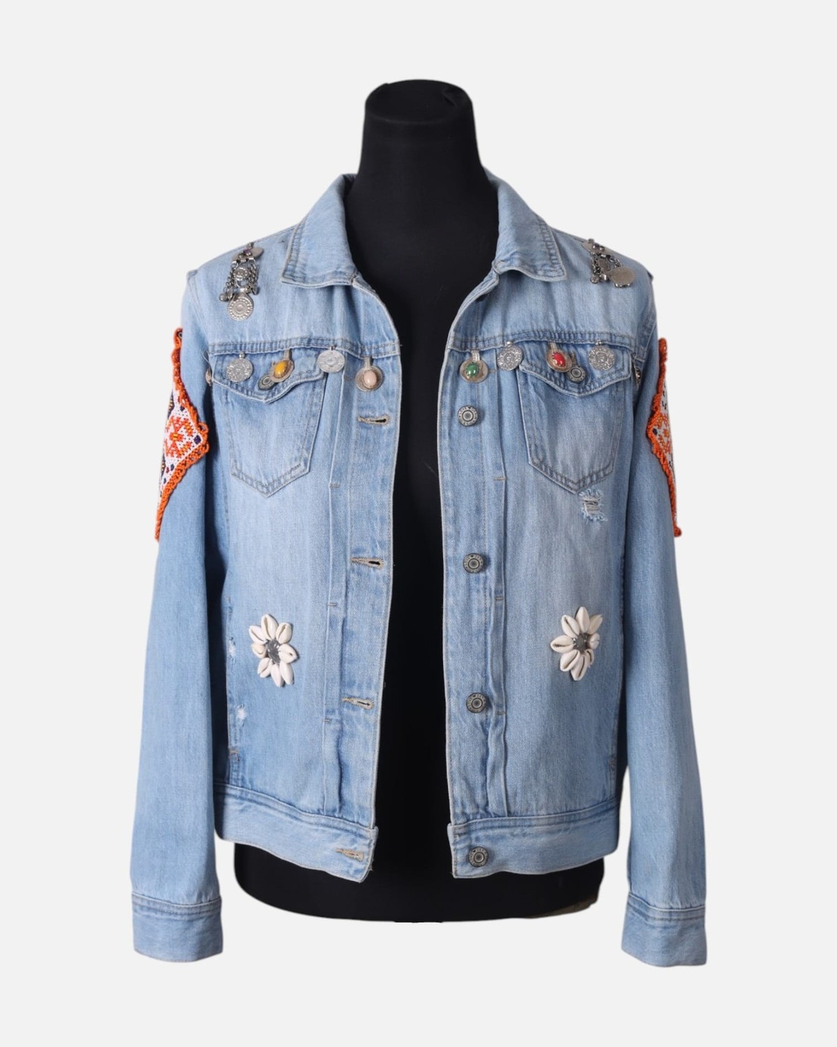 Hand Embroidered Denim Jacket For Women 2