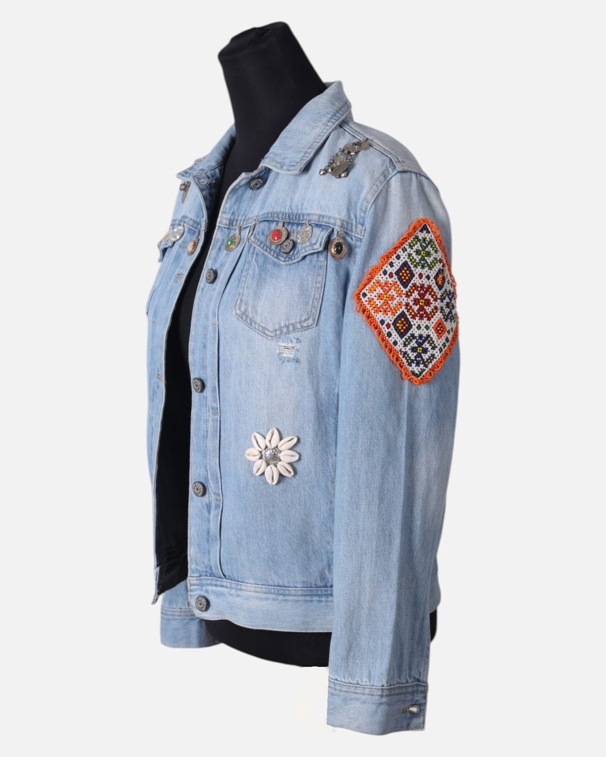 Hand Embroidered Denim Jacket For Women 3