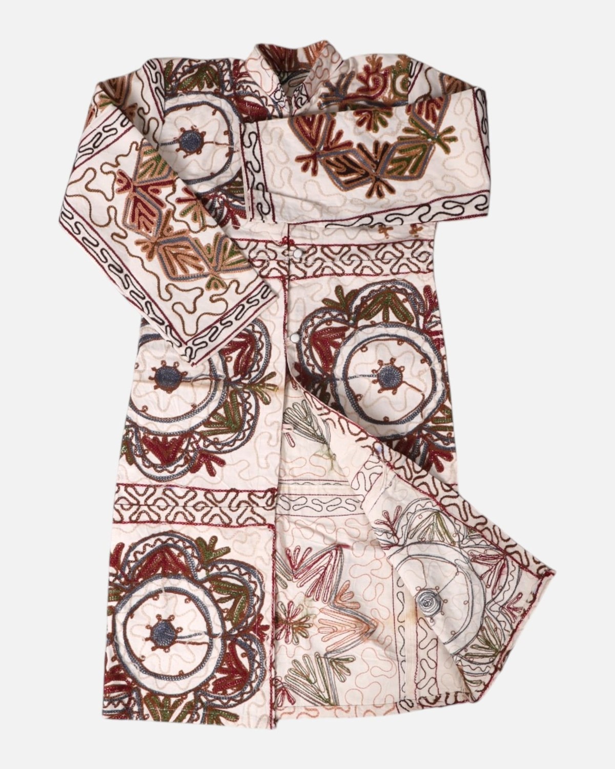 Ivory Embroidered Cotton Coat Nakh Zarin 3