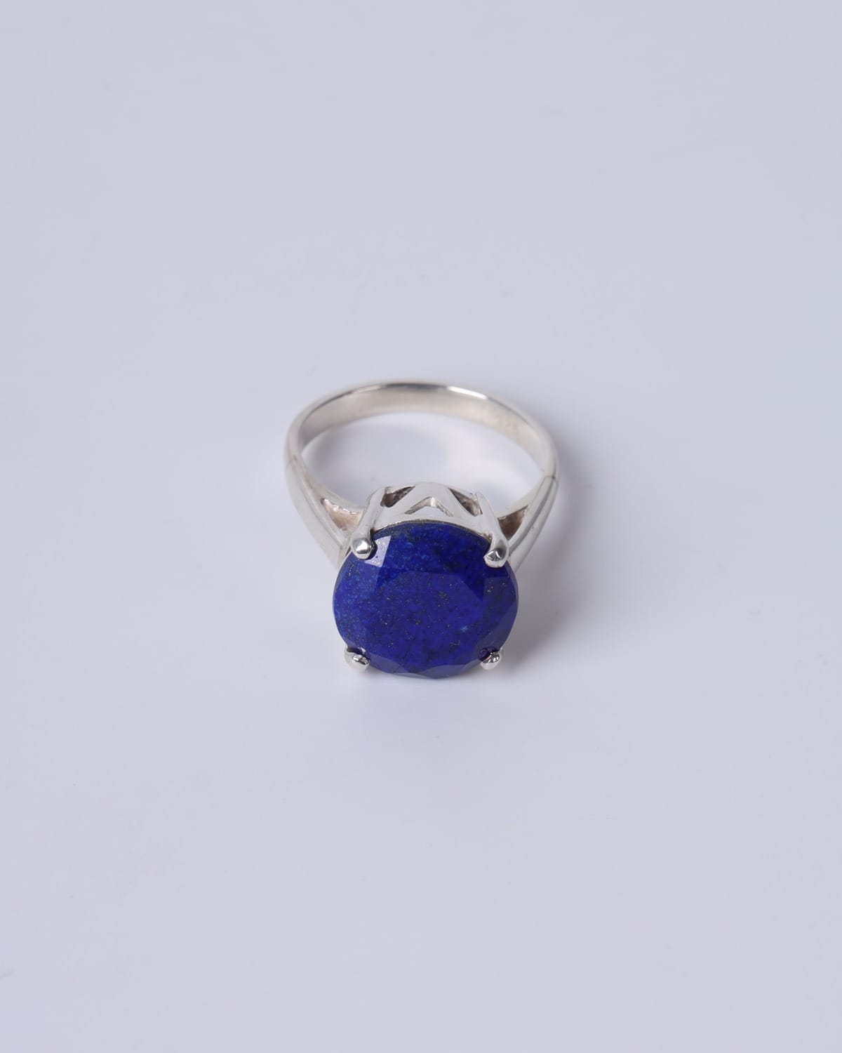 Blue Lapis Lazuli Ring in Silver – Elegant Deep Blue Design 6
