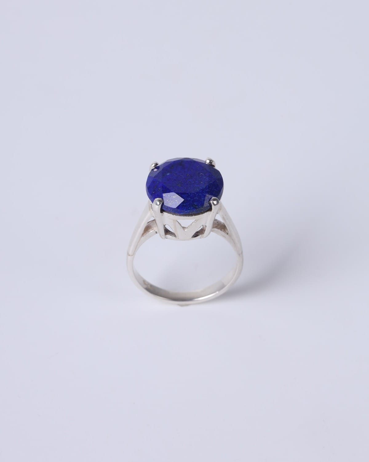 Blue Lapis Lazuli Ring in Silver – Elegant Deep Blue Design 5