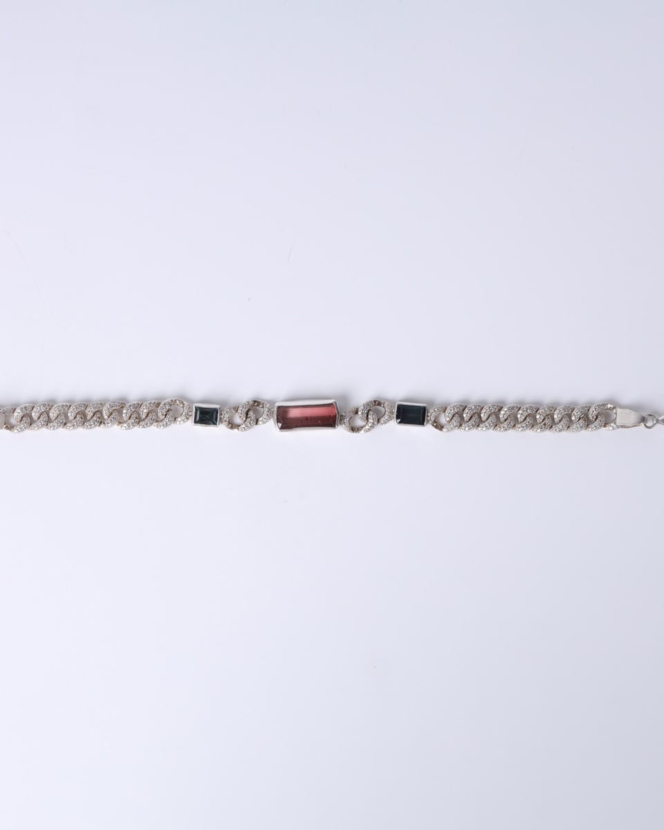 Bracelet in Silver Kuner Tourmaline 1