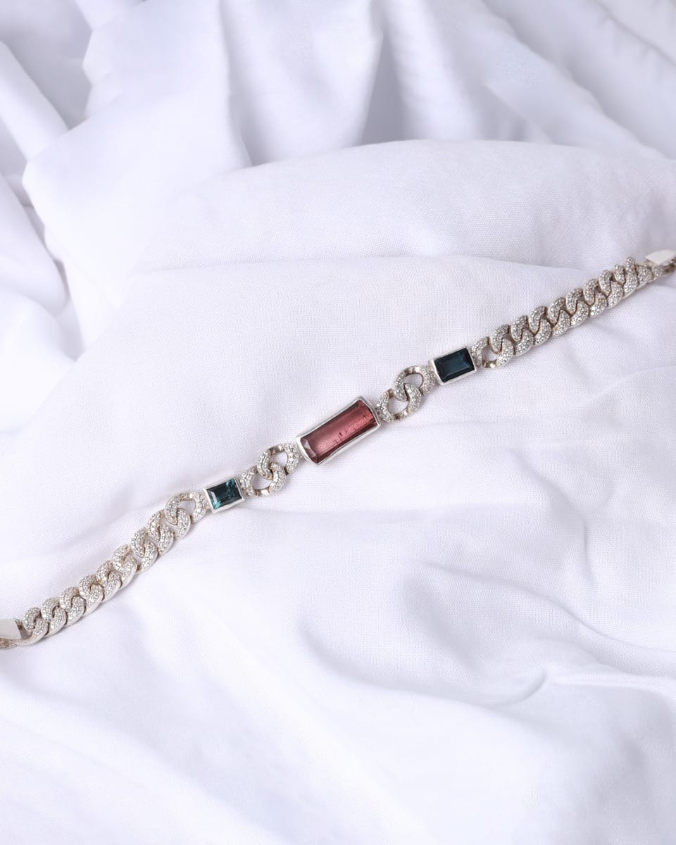 Bracelet in Silver Kuner Tourmaline 2